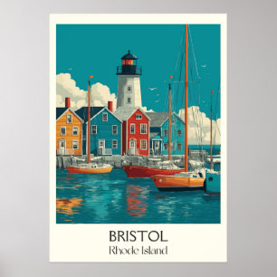 Bristol Rhode Island Harbor Town Poster