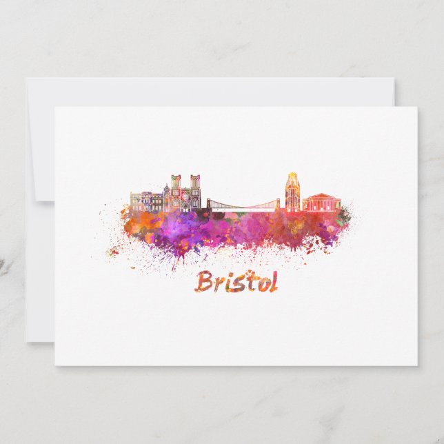 Bristol skyline in watercolor (Front)
