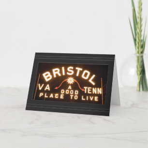Bristol Slogan Sign at night Holiday Card