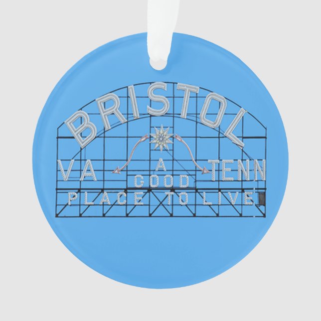 Bristol Slogan Sign on blue Ornament (Front)