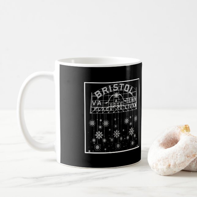 Bristol Slogan Sign Winter Coffee Mug (With Donut)