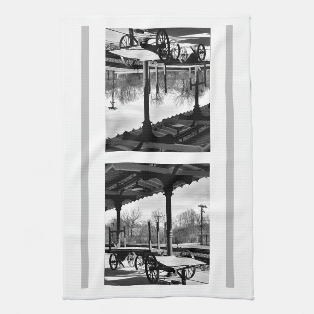 Bristol Train Station Freight Wagon Kitchen Towel (Vertical)