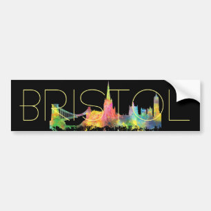 BRISTOL, UK SKYLINE BUMPER STICKER