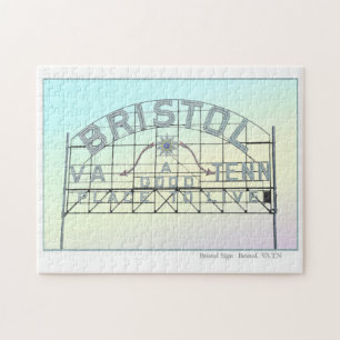 Bristol VA TN Slogan Sign Jigsaw Puzzle