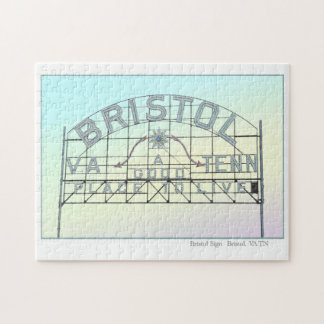 Bristol VA TN Slogan Sign Jigsaw Puzzle