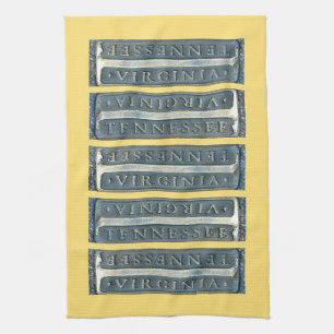 Bristol Virginia Tennessee Marker Kitchen Towel