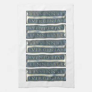 Bristol Virginia Tennessee Marker white Kitchen Towel