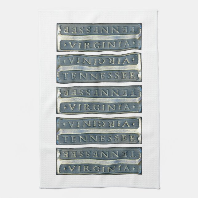 Bristol Virginia Tennessee Marker white Kitchen Towel (Vertical)
