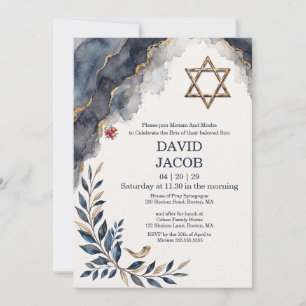 Brit Milah Baby Boy Naming Ceremony Hebrew Jewish Invitation
