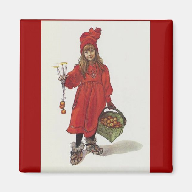 Brita (Iduna) with Candles and Apple basket Magnet (Front)