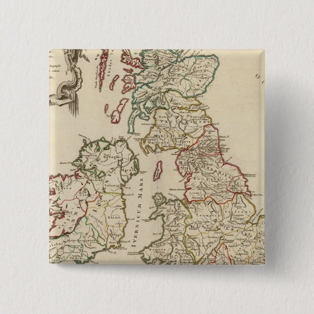 Britain 2 Inch Square Button (Front)