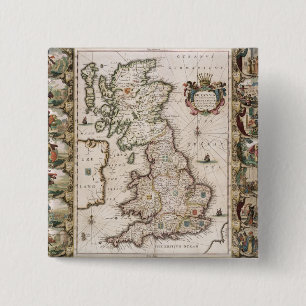 Britain As It Was Devided In The Tyme of the Engli 2 Inch Square Button