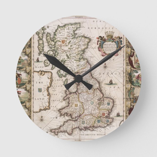 Britain As It Was Devided In The Tyme of the Engli Round Clock (Front)