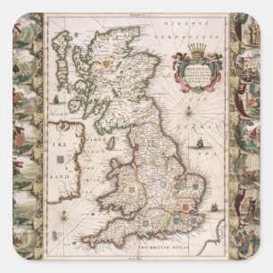 Britain As It Was Devided In The Tyme of the Engli Square Sticker