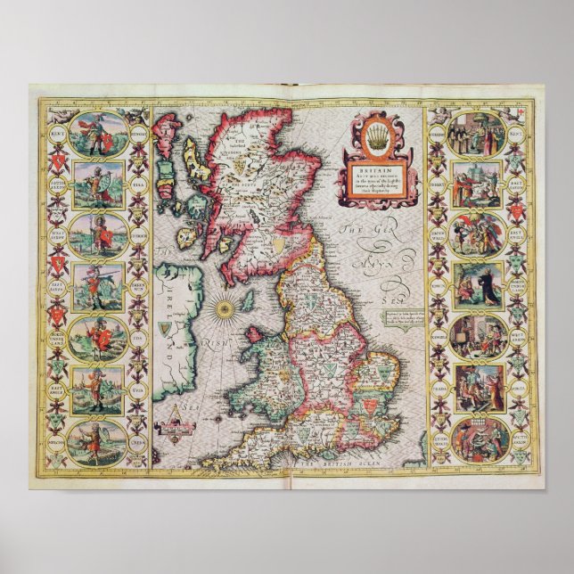 Britain As It Was Devided In The Tyme Poster (Front)