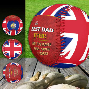 Britain Best Dad, patriotic UK, British Flag Baseball