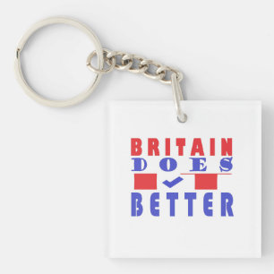 BRITAIN DOES IT BETTER WORD DESIGN KEYCHAIN
