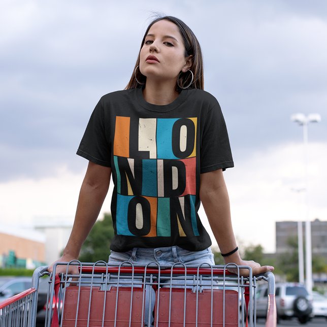 Britain London T-Shirt (Women playing with a cart on parking lot.)