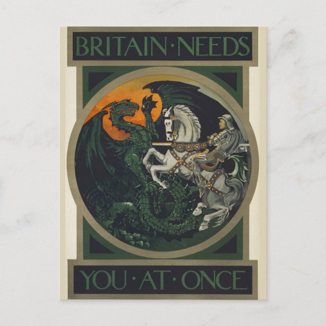 Britain Needs You At Once Postcard (Front)
