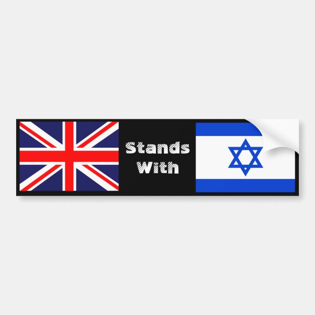Britain Stands With Israel Bumper Sticker (Front)