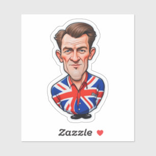 Britain Uk Man Caricature With Union Jack Flag