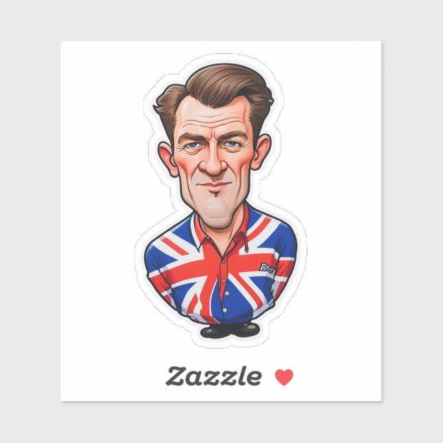Britain Uk Man Caricature With Union Jack Flag (Sheet)