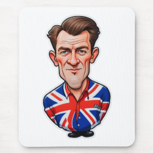 Britain Uk Man Caricature With Union Jack Flag Mouse Pad