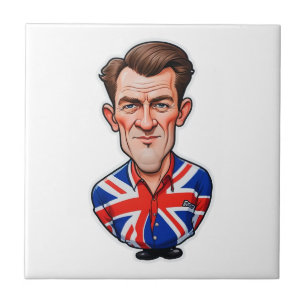 Britain Uk Man Caricature With Union Jack Flag Tile