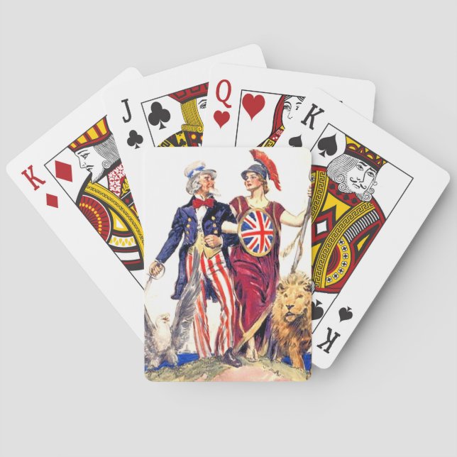 Britannia and Uncle Sam Playing Cards (Back)