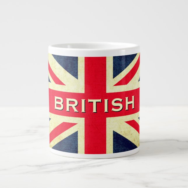 Britanniques Grunge Union Jack Jumbo Tea Mug (Devant)