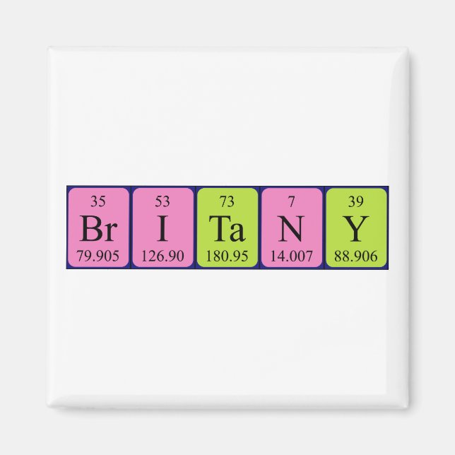 Britany periodic table name magnet (Front)