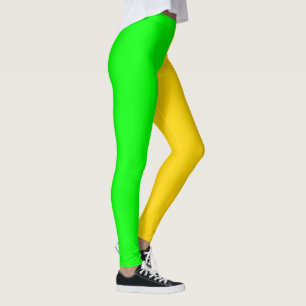 Brite Green and Yellow-Gold Bold Leggings