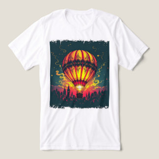 Brite-T Hot Air Balloon Over The City 0019543 Tri-Blend Shirt