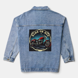 Brite-T Motorcycle Ride or Die 0018667 Denim Jacket