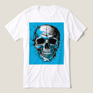 Brite-T Silver Blue Skull 0019522 Tri-Blend Shirt