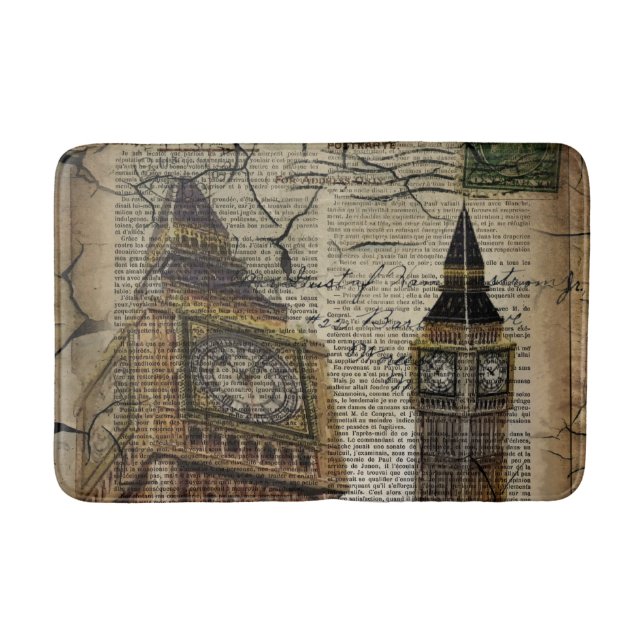 Britian England london clocktower big ben Bath Mat (Front)