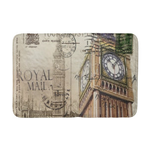 Britian England london clocktower big ben Bath Mat