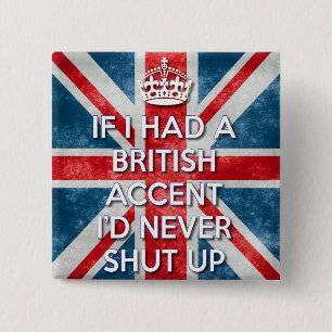 British Accent 2 Inch Square Button