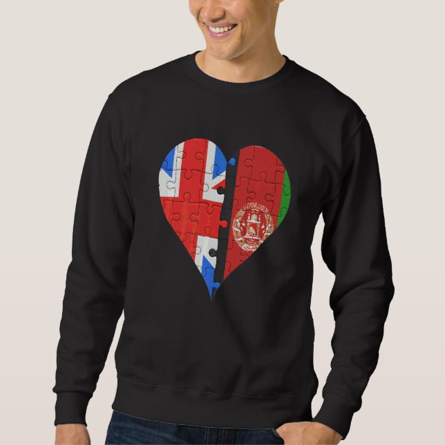 British Afghanistani Flag Heart Sweatshirt (Front)