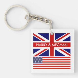 British American English Union Jack flag custom Keychain