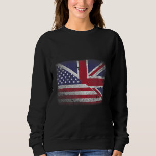 British American Flag Great Britain Union Jack . Sweatshirt