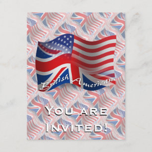 British-American Waving Flag Invitation