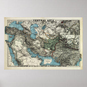 British and Russian Territories of Afghanistan Poster