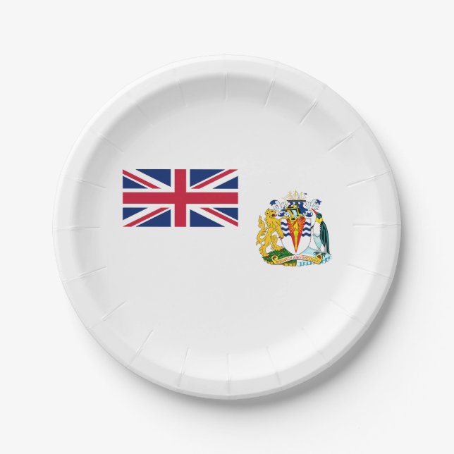 British Antarctic Territory Flag Paper Plate (Front)