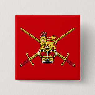 British Army flag (non-cerimonial) 2 Inch Square Button