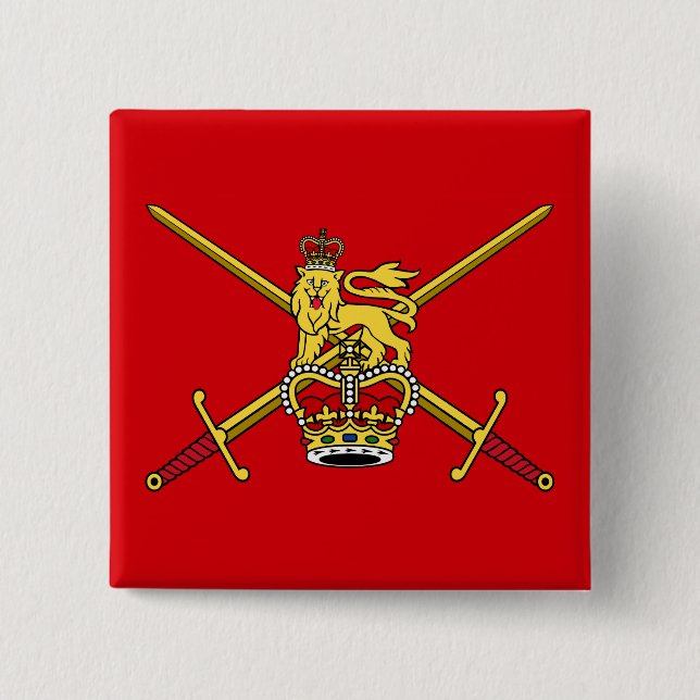 British Army flag (non-cerimonial) 2 Inch Square Button (Front)
