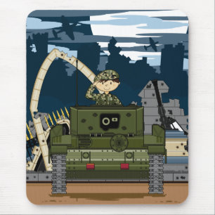 British Army Soldier and Tank Scene Mousepad