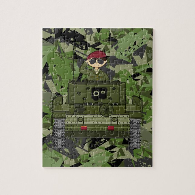 British Army Soldier in Tank Jigsaw Puzzle (Vertical)