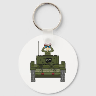British Army Soldier in Tank Keychain