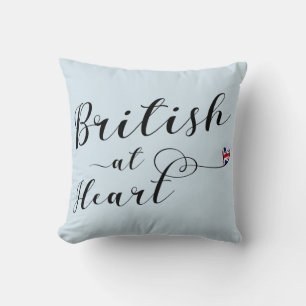 British At Heart Throw Cushion, UK Pillow